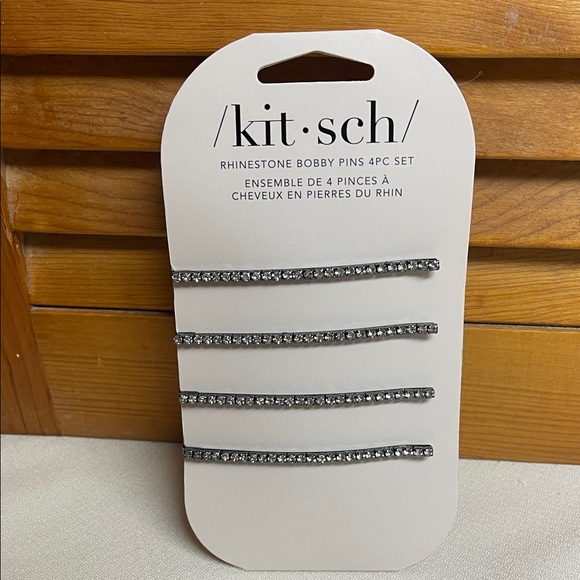 Kitsch Silver Rhinestone Bobby Pin Set (4pc) - Picture 10 of 10